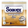 Tualetes papīrs SOAVEX TRIS ORO, 4 ruļļi x 17m,  baltā, 3 kārtas, 100% celuloze