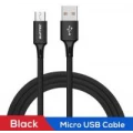 Kabelis SUPTEC 5V 2.4A, 1.0m, USB ⇄ Micro USB, melns